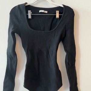 Abercrombie Square-Neck Ribbed Sweater Bodysuit (M)